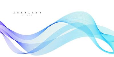 Abstract blue line wave background vector