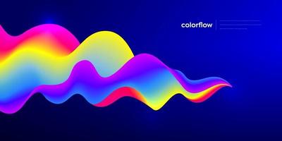 Abstract colorful flowing wave background vector