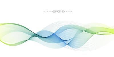 Blue and green line wave vector background.
