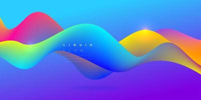 Liquid colorful dynamic wavy vector background