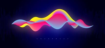 Sound wave colorful digital equalizer background vector