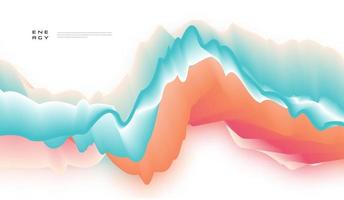 Blue and orange color fluid liquid background vector