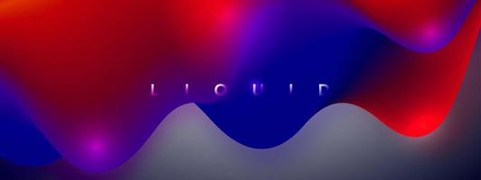 Red and blue shiny wave background vector