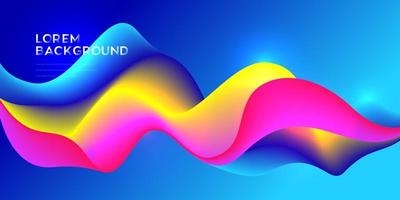 Abstract colorful flowing wave background vector