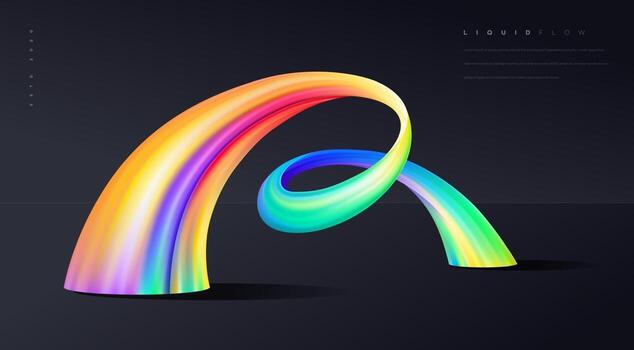 Abstract dynamic wave liquid color flow background vector