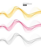 Abstract colorful line wave sets vector background