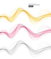 Abstract colorful line wave sets vector background