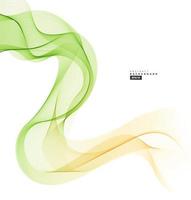 Abstrct green and orange line wave background. vector