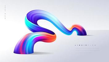 Abstract dynamic wave liquid color flow background vector