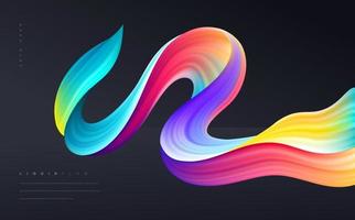 Abstract dynamic wave liquid color flow background vector