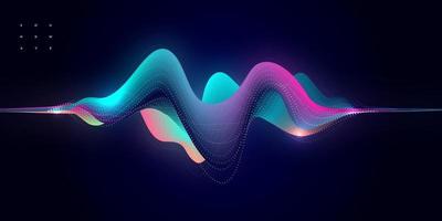Sound wave colorful digital equalizer background vector