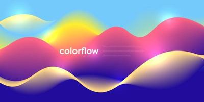 Colorful liquid wave background design vector