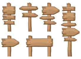 letreros de madera en diferentes formas ilustración vectorial vector