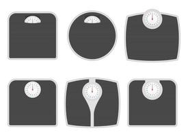 Bathroom weighing scale in different shapes vector illustration