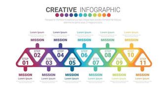 Plantilla de diseño infográfico con opción de números 11. vector