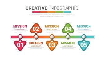 Plantilla de diseño infográfico con opción de números 5. vector