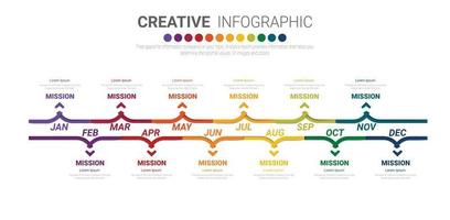 vector de diseño de infografías de planificador de año