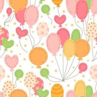 Pattern with colorful balloons. For birthday party vector
