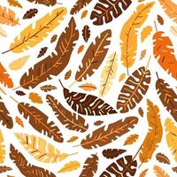 A tropical seamless with leaves pattern. Vector