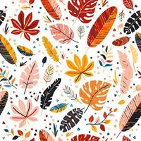 A tropical seamless with leaves pattern. Vector