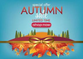 autumn season art vector for online web banner