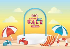 summer sale art podium vector