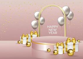 new year display podium background vector