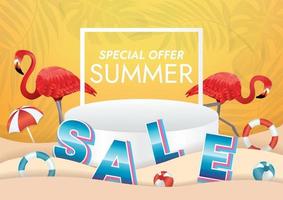 special summer sale podium vector