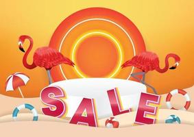 big sun special summer sale podium vector