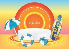 beach summer sale podium vector