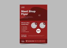 Fresh meat delivery flyer design template vector