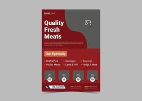 Fresh meat delivery flyer design template vector