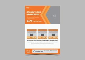 Real-time security camera flyer design vector