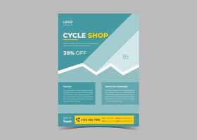 Bike shop opening flyer design vector
