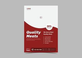 Fresh meat delivery flyer design template vector