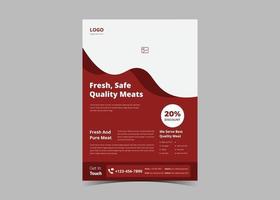 Fresh meat delivery flyer design template vector