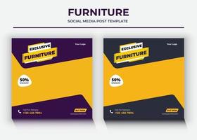 Furniture Social Media post Template vector