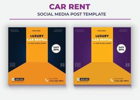 Car Rent Social Media post Template vector