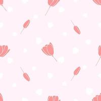 Soft Color Tulip Flower Seamless Pattern vector