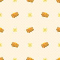 Cute Pancake And Lemon Seamless Pattern vector