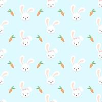 Cute Couple Bunny Rabbit Seamless Pattern vector