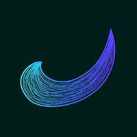 Abstract blue gradient wavy lines isolated vector element design