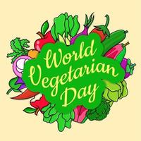 World vegetarian vegan day isolated vector illustration