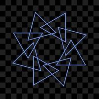 Abstract blue shining geometric shape isolated vector like symbol