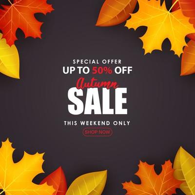 Special Autumn sale on black background.