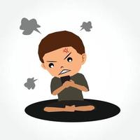 child playing with game console vector illustration