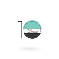 10  Year Anniversary Elegant Vector Template Design Illustration