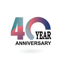 40 Year Anniversary Elegant Vector Template Design Illustration