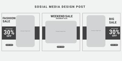 Editable Social Media Templates Design Posts Collection vector