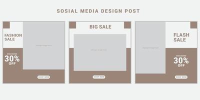 Editable Social Media Templates Design Posts Collection vector